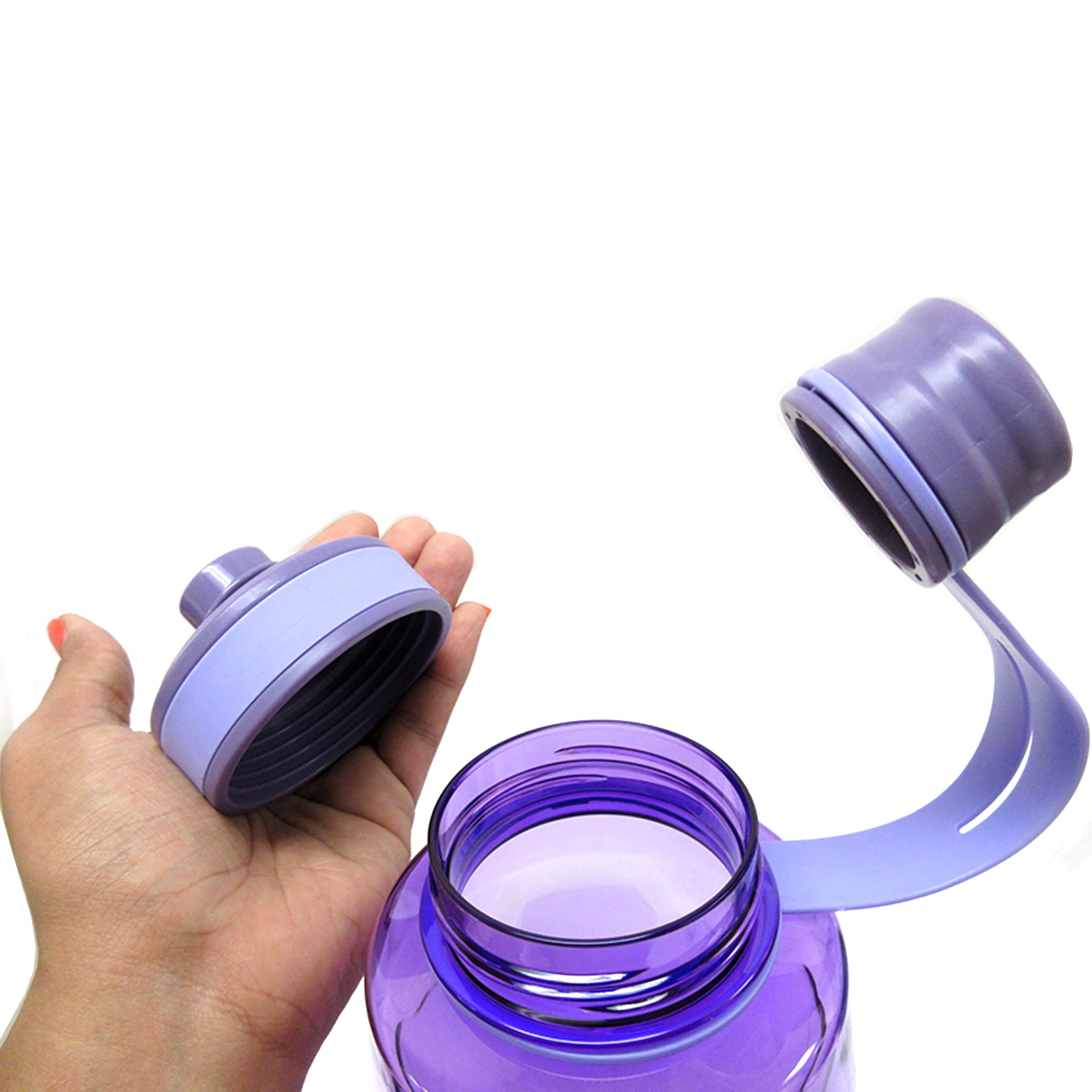 2 Extra Large Sports Water Bottle 1800mL Wide Mouth Plastic Bicycle Travel 60oz