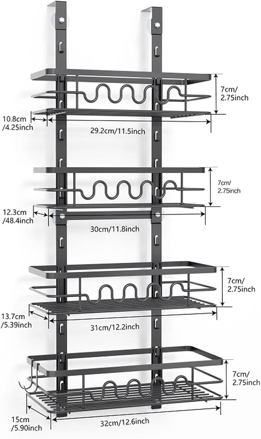 4 Tier Adjustable Baskets Over Door Pantry Organiser | Home Kitchen Storage