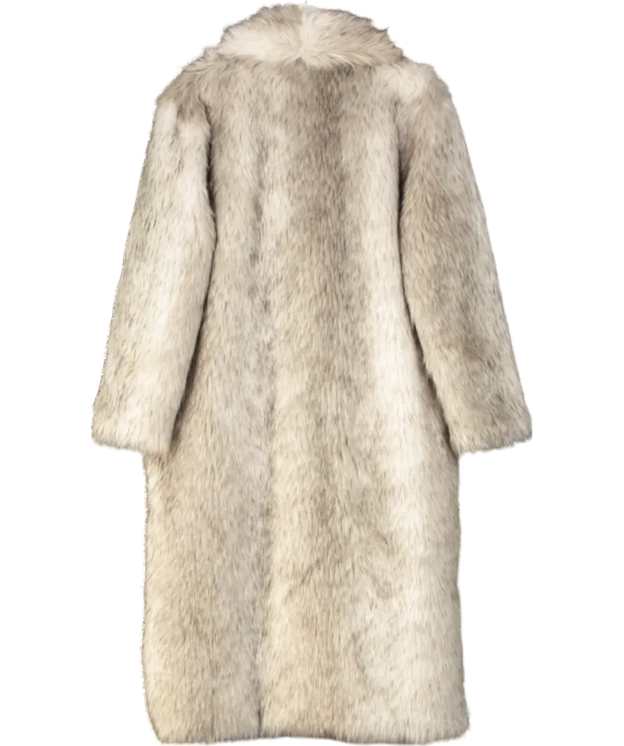 Issy London Grey Elizabeth Faux Fur Tipped Maxi Coat UK M/L