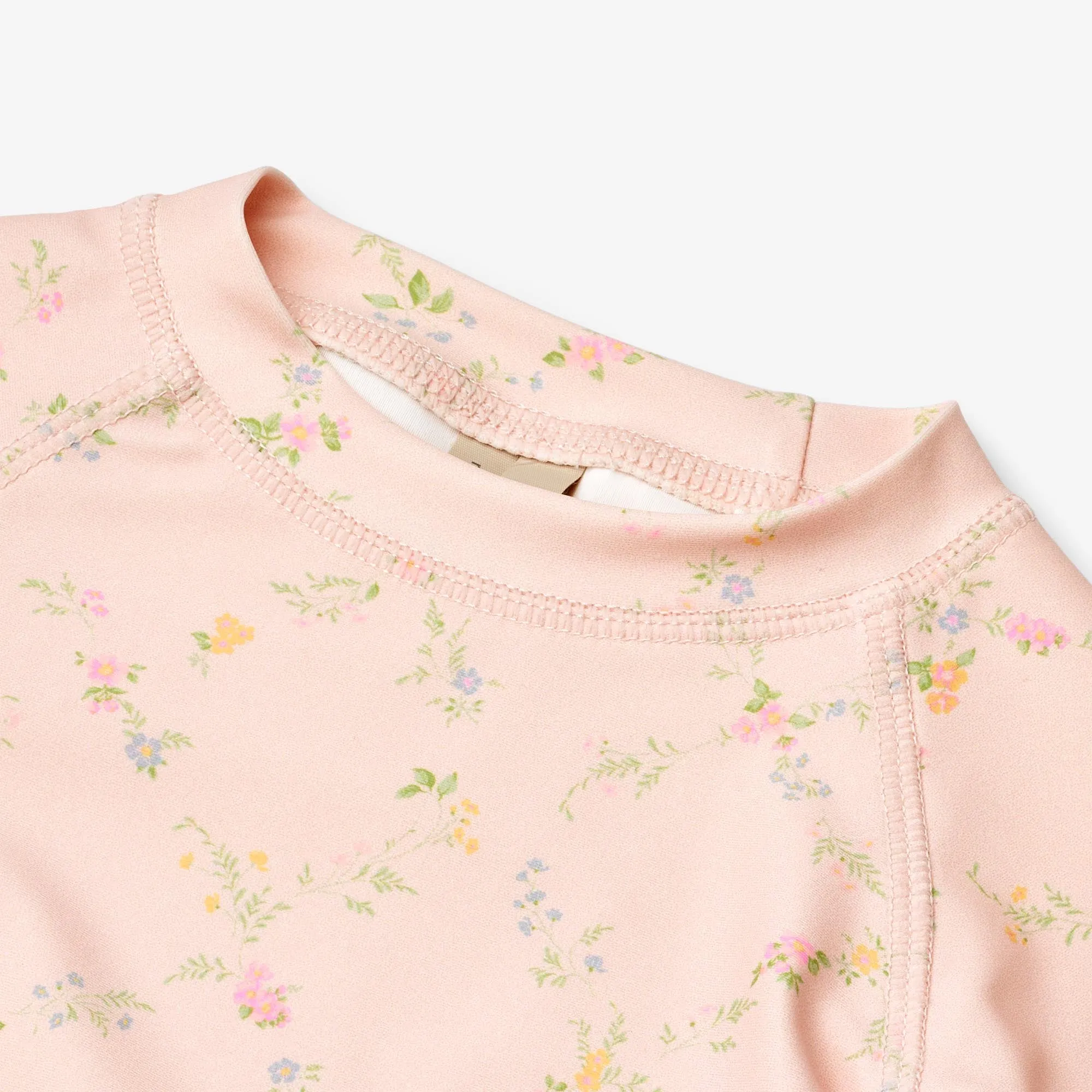 Swim T-shirt L/S Dilan - powder checked flowers