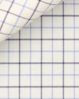Thomas Mason Blue Navy Tattersall Check