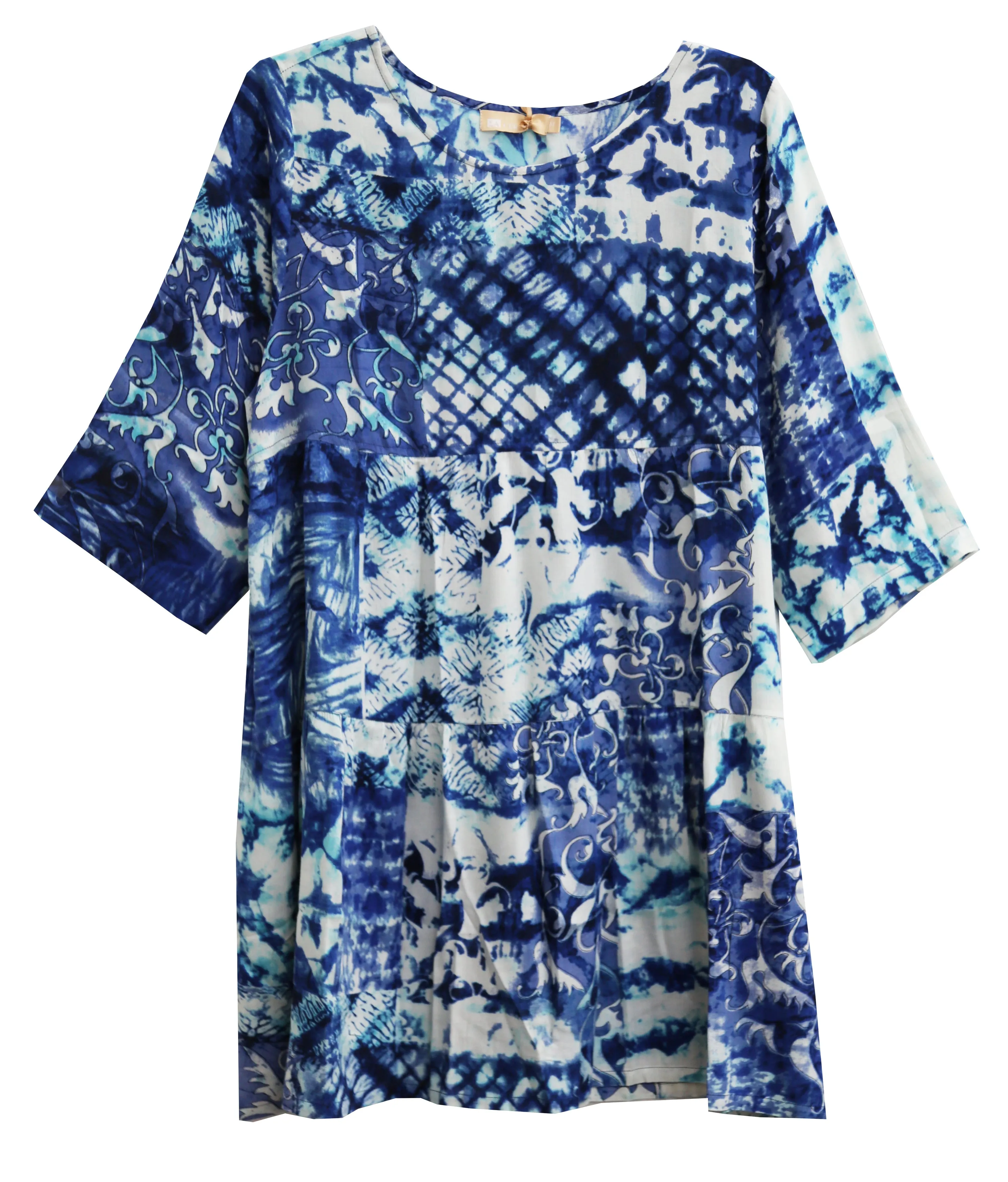 Tiered Batik Print Swing Top