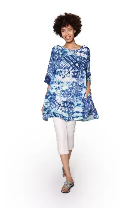 Tiered Batik Print Swing Top